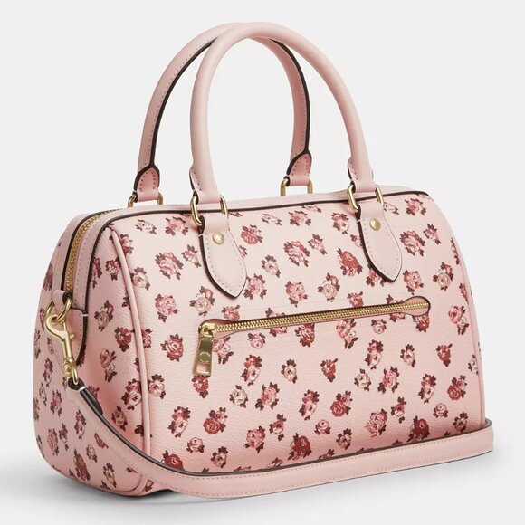 🌸 Coach Rowan Satchel Bag With Rose Print - Picture 3 of 7